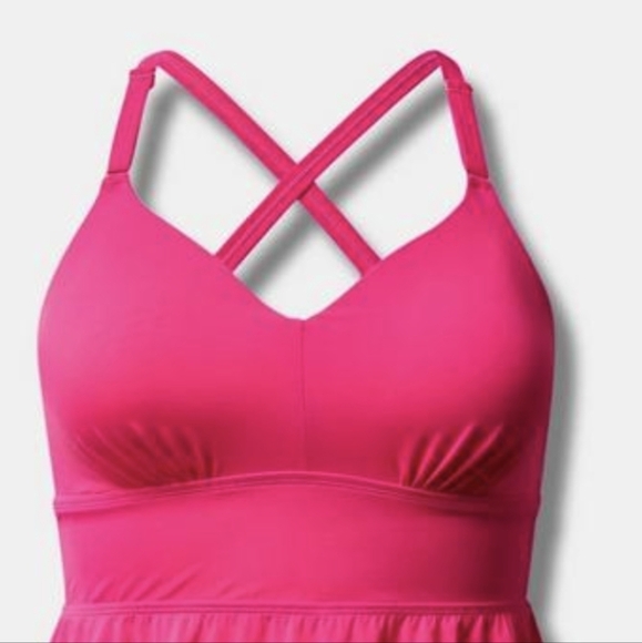 Torrid Wire-Free Racerback Tankini, pink 6x D/DD Fits DDD/F - Picture 3 of 8